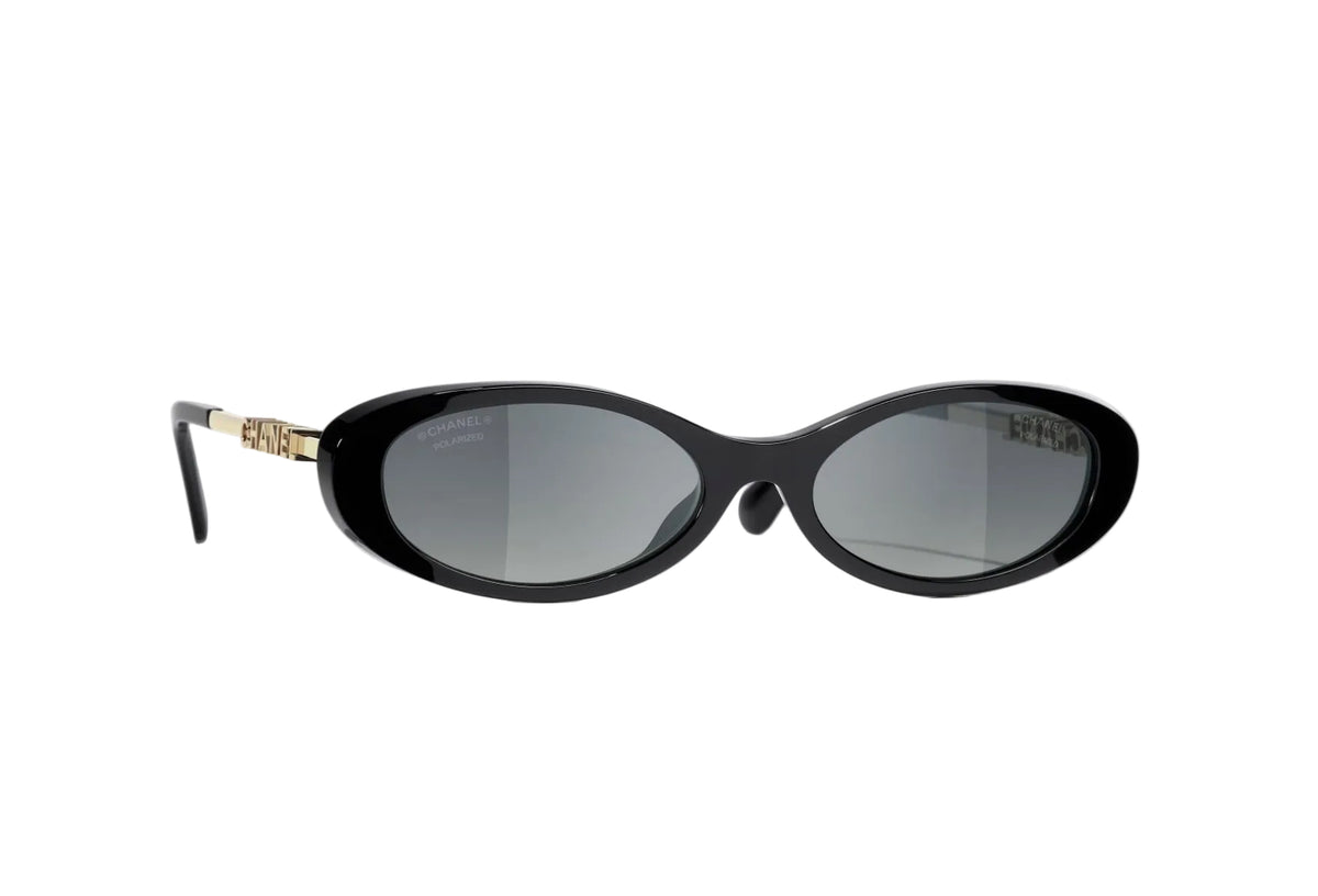 Chanel Oval Black Gold