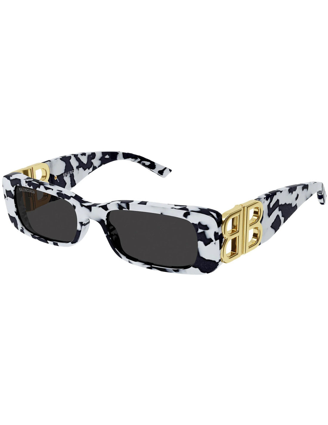 Balenciaga BB0096S 001 Dynasty Rectangle Black Gold