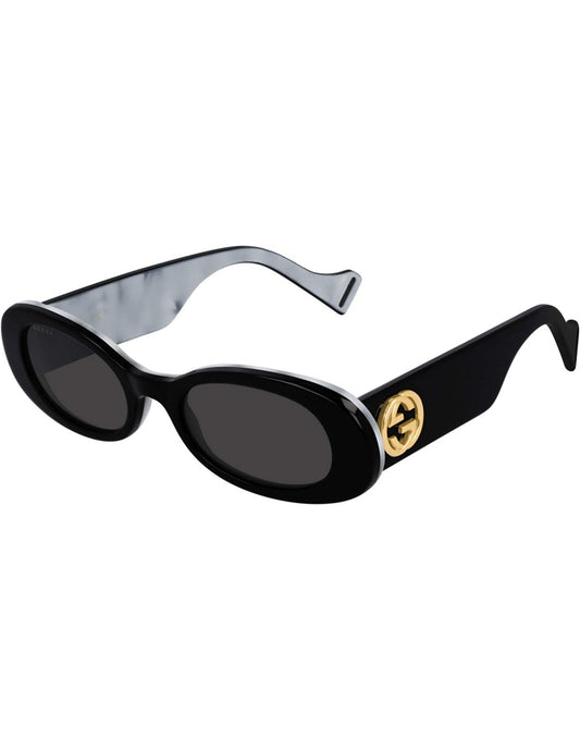 Gucci Gg0517S 001 Oval Shape Negro Transferencia Blanco Original