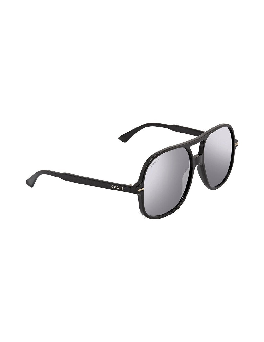 Gucci GG0706S 001 New Aviator Plata Espejo Negro Dorado Original