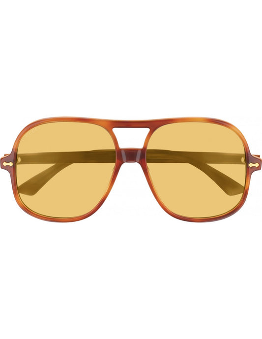 Gucci GG0706S 005 New Aviator Ambar Carey Amarillo Original