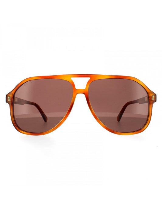Gucci GG1042S 002 New Aviator Shape Havana Cafe