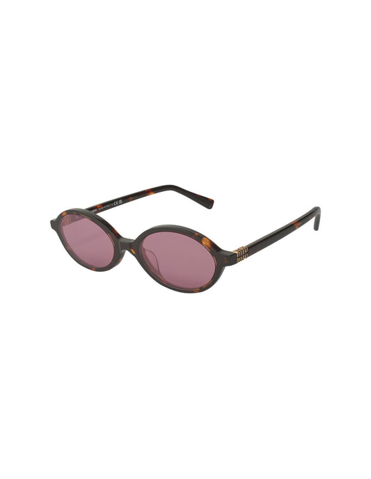 Miu Miu Oval Shape Tortoise Wine