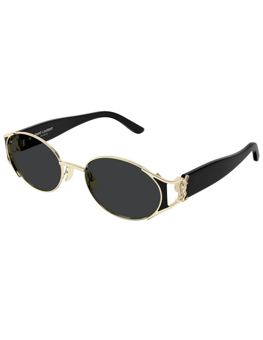 Saint Laurent Oval Black Gold
